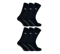 THMO Men's 6 Pairs Thermal Indoor Slipper Socks with Grips in Black | Size: 6-11 THMO Black 6-11