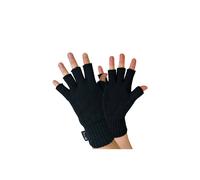 THMO Men's Black 3M Thinsulate Insulation Lined Fingerless Gloves | Size: Medium/Large THMO Black M/L