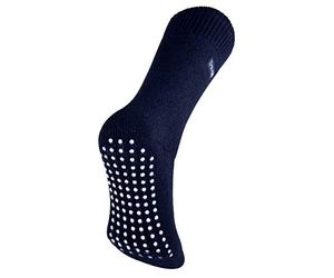 THMO - Mens Thick Thermal Fleece Lined Indoor Slipper Socks with Non Slip Grips (6-11 UK, Navy)