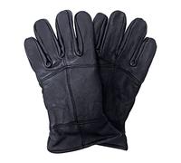 THMO Men's Thinsulate Leather Gloves Winter Outdoor Windproof Fleece Lining Leather Gloves in Black