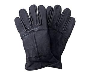 THMO Men's Thinsulate Leather Gloves Winter Outdoor Windproof Fleece Lining Leather Gloves in Black (M-L, Black)