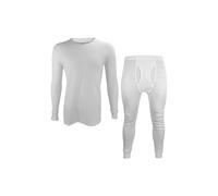 THMO Thermal Base Layer Set | Fleece Thermal Top & Long Johns Set in White | Size: 7-8 Years THMO White 7-8 Years