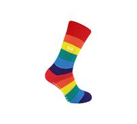 THMO Women's 1 Pack Rainbow Striped Thermal Non Slip Slipper Socks for Winter | Size: 4-8 THMO Multicolor 4-8