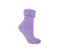 THMO Women's 1 Pack Soft Plush Lined Slipper Bed Socks in Purple | Size: 4-8 THMO Purple 4-8
