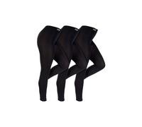 THMO Women's 3 Pack Multipack Black Thermal Footless Leggings, Winter Tights | Size: Large THMO Black L