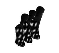 THMO Women's 3 Pairs Thermal Indoor Slipper Socks with Grips in Black | Size: 4-8 THMO Black 4-8