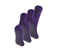THMO Women's 3 Pairs Thermal Indoor Slipper Socks with Grips in Purple | Size: 4-8 THMO Purple 4-8