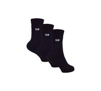 THMO Women's 3 Pairs Thermal Socks | Ribbed Soft Top Fleece Fluffy Inner Warm Socks in Black | Size: 12-3 THMO Black 12-3