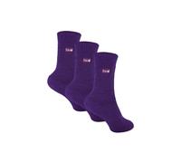 THMO Women's 3 Pairs Thermal Socks | Ribbed Soft Top Fleece Fluffy Inner Warm Socks in Purple | Size: 4-5 THMO Purple 4-5