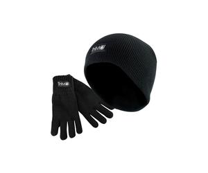 THMO Women's Hat & Gloves Winter Set in Black | Size: XL THMO Black XL