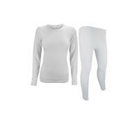 THMO Women's Long Sleeve Thermal Top & Thermal Leggings for Winter in White | Size: S/M THMO White S/M