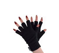 THMO Women's Thermal 3M Thinsulate Lined Fingerless Gloves for Winter in Black THMO Black One Size