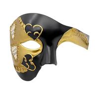 Thmyo Half Face Mens Phantom Of The Opera Vintage Design Venetian Carnival Masquerade Mask (Black & gold), 17 * 14cm/6.7 * 5.5, PLQDWT19IY41QA41QSXYL