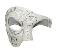 Thmyo Vintage Design Half Face Men's Phantom Of The Opera Venetian Carnival Masquerade Mask (Beige)