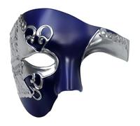 Thmyo Vintage Design Half Face Men's Phantom Of The Opera Venetian Carnival Masquerade Mask (Blue & silver)