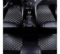 THNIKK 4 Pcs Car Leather Floor Mats for Mitsubishi Lancer-ex 2010-2024, All Weather Waterproof Non-Slip Carpet Breathable Durable Anti-Scratch Car Split Floor Pad,black white