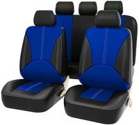 THNIKK Car Leather Seat Cover Sets for Renault Scenic E-Tech Electric 2023-2024, All Weather Custom Car Seat Covers Breathable Waterproof Full Set Cushions Protectors Accessories, Black Blue