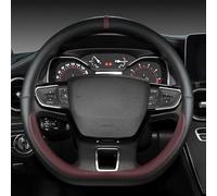 THNIKK Car Steering Wheel Cover for Audi RS e-tron GT 2021-2025, Leather Steering Wheel Antislip Breathable Steering Wheel All-Season Comfort Odorless Protector Cover Accessories,wine red-D