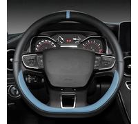 THNIKK Car Steering Wheel Cover for Citroen C2 2003-2009, Leather Steering Wheel Antislip Breathable Steering Wheel All-Season Comfort Odorless Protector Cover Accessories,blue-D