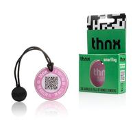 thnx Tag Large tag Keychain - with QR code, for keys, suitcases and pets, direct contact with the finder (Pink)