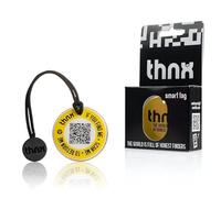 thnx Tag Large tag Keychain - with QR code, for keys, suitcases and pets, direct contact with the finder (Yellow)