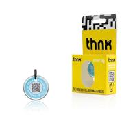 Thnx Tag Small tag Keychain - with QR code, for keys, suitcases and pets, direct contact with the finder (Blue)