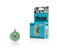 Thnx Tag Small tag Keychain - with QR code, for keys, suitcases and pets, direct contact with the finder (Green)