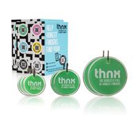 thnx Tag Tracking Keychain - with QR Code, Smart Travel Pack XXL, 3X S Tag, 2X M Tag, 2X L Tag, 2X Tag sticker, for backpacks, suitcases, keys and laptop, direct contact with the finder (Green)