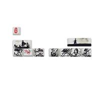 THOANBY 10 Keys OEM SHIFT ESC Keycaps Large for PBT Chinese Dye Subbed Keycap for Switch Mechanical Keybo Chinese/Martial/Single Dog/Blue and White Porcelain/HTML