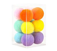 THOANBY 12 Pieces for Ball Toys 1.8" 1.2" Small Plush Balls Colorful Kitten Chasing Increasing Exercise for Indoor Interactive Toys for Indoor Cats Bouncing Ball Toy Plush