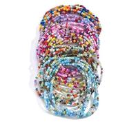 THOANBY 30pcs Beaded Anklets Bracelets for Women Girls Colorful Beads Chain Multicolored Bead Stackable Bead