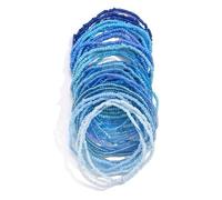 THOANBY 30pcs Beaded Anklets Bracelets for Women Girls Colorful Beads Chain Multicolored Bead Stackable Bead