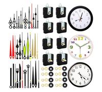 THOANBY 8Pcs Quiet Quartzs Clock Movement Mechanism with 12 Different Hands Set for Crafting Wall Clock Shaft Length 13/18/24mm Clock Movement