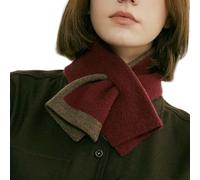 THOANBY winter scarf,Warm Knitting Short Scarf for Office Suit Decorative Neck Gaiter Neck Shawl Women Neckwear Outdoor Indoor Crossed Scarf