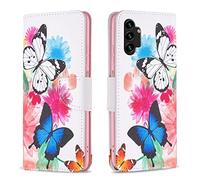 Thoankj for A13 / A04S Case Shockproof Slim PU Leather Flip Wallet Phone Silicone Cover with Magnetic Stand Card Holder Slot Protective Cases Butterfly