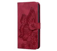 Thoankj for Google Pixel 10/10 Pro Phone Case, Flip Shockproof PU Leather Slim Fit Wallet Case Butterfly with Stand Card Slot Holder Folio Protective Cover for Google Pixel 10/10 Pro Red