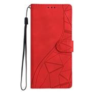 Thoankj for Honor 400 Smart Case Geometric Shockproof Flip Leather Wallet Cover with Card Holder Stand Magnetic Closure Silicone Protective Phone Case for Honor 400 Smart - Red