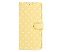Thoankj for iPhone 17 Pro Max Case Polka Dots Cute Shockproof Book Flip Folio Leather Wallet Cover for Girls Women with Card Holder Magnetic Stand Phone Case for iPhone 17 Pro Max - Yellow