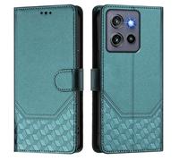 Thoankj for Motorola Edge 50 Neo Phone Case Geometric RFID Blocking Shockproof Leather Flip Folio Wallet Cases with Magnetic Stand Card Holder Silicone Cover for Moto Edge 50 Neo Green