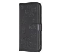 Thoankj for Motorola G06 Case Flower Clover Shockproof Leather Slim Flip Wallet Phone Cover for Women Girls with Card Holder Stand Magnetic Protective Case for Motorola Moto G06 Black