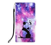 Thoankj for Samsung A17 5G Case Flip Shockproof Leather Slim Wallet Case Cute Animal with Stand Card Slot Holder Gel Bumper Folio Protective Phone Cover for Samsung Galaxy A17 5G Panda