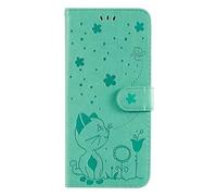 Thoankj for Samsung A57 5G Phone Case Cat Bee Shockproof PU Leather Flip Notebook Wallet Case with Kickstand Credit Card Slot Holder Bumper Folio Protective Cover for Samsung Galaxy A57 5G Green
