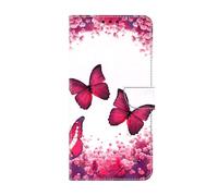 Thoankj for Samsung J4 Plus Case Shockproof Flip Cute Leather Wallet Case for Girls Kids with Card Slots Folding Stand Magnetic Protective Phone Cover for Samsung Galaxy J4 Plus - Red Butterfly
