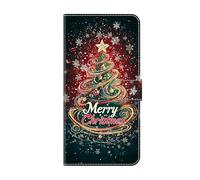 Thoankj for Samsung J6 2018 Case Cute Shockproof Flip Folio Leather Wallet Case for Girls Kids with Stand Card Holder Slots Silicone Phone Cover for Samsung Galaxy J6 2018 - Christmas Tree