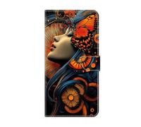 Thoankj for Samsung J6 2018 Case Shockproof Flip Cute Leather Wallet Case for Girls Kids with Card Slots Folding Stand Magnetic Protective Phone Cover for Samsung Galaxy J6 2018 - Butterfly Girl