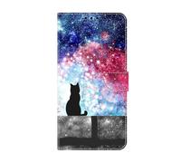 Thoankj for Samsung J6 2018 Case Shockproof Flip Cute Leather Wallet Case for Girls Kids with Card Slots Folding Stand Magnetic Protective Phone Cover for Samsung Galaxy J6 2018 - Starry Sky Cat