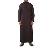 Thobez 103 - Men's Purple Nehru Stand Collar Embroidery Thobe - 52