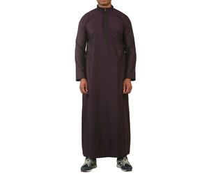 Thobez 103 - Men's Purple Nehru Stand Collar Embroidery Thobe - 52
