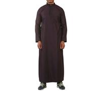 Thobez 103 - Men's Purple Nehru Stand Collar Embroidery Thobe - 56