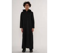 Thobez Boy's Hooded Suede Thobe Emirati Omani Zipped Jubba Islamic Kaftan Eid Robe in Black | Size: 10-11 Years Thobez Black 10-11 Years